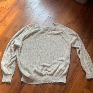 New E & M cream popcorn sweater